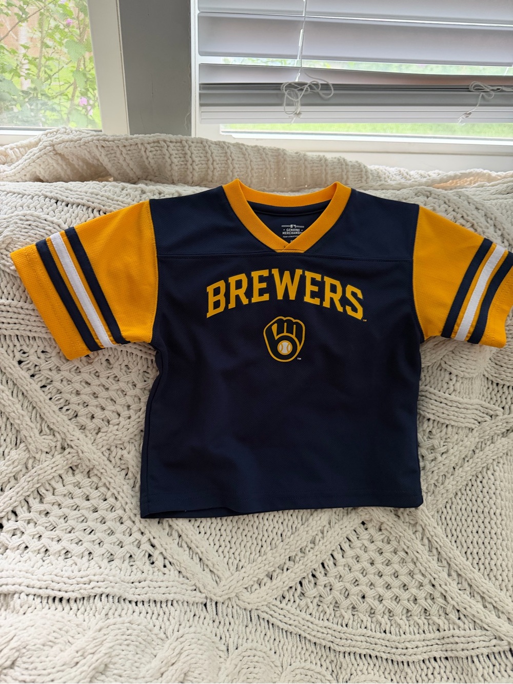 Genuine Merchandise Brewers Kids Navy and Gold Jersey Tee
